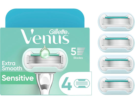 Gillette Venus Extra Smooth Sensitive Women's Blade Refills, 4 Count