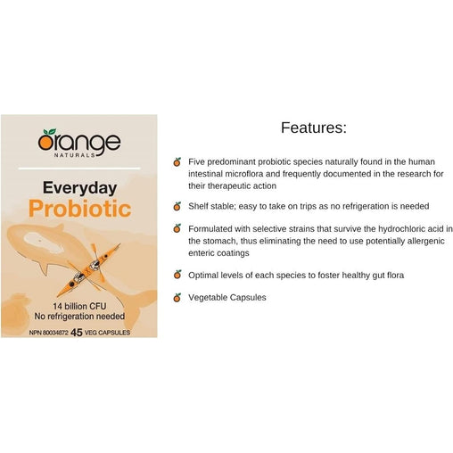 Orange Naturals Everyday Probiotic Capsules – 45 ct