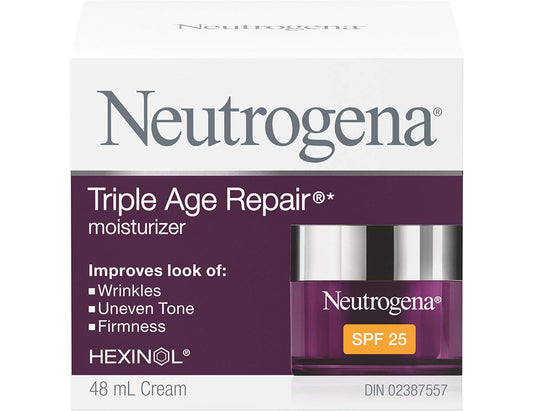 Neutrogena Anti Aging Face Cream SPF 25, Triple Age Repair for Wrinkles, Tone, and Firmness, 48 mL