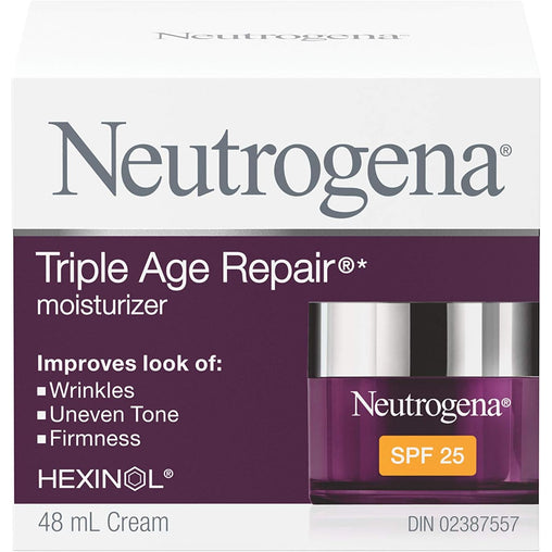 Neutrogena Anti Aging Face Cream SPF 25, Triple Age Repair for Wrinkles, Tone, and Firmness, 48 mL