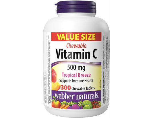 Webber Naturals Vitamin C Tropical Breeze Chewable 500 mg - 300 count