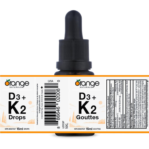 Orange Naturals D3+K2 Drops 250IU/30mcg  - 15ml