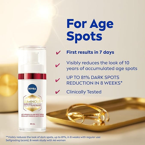 Nivea Luminous630 Dark Spot Solution Anti Wrinkle and Age Spot Serum, 30 mL