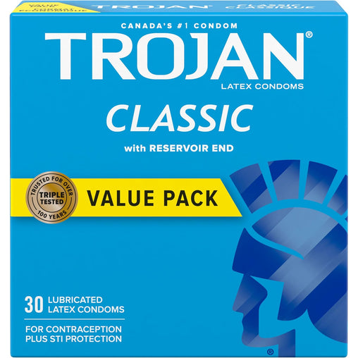 Trojan Lubricated Condoms, Premium Latex - 30 Pack