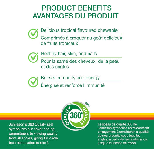Jamieson Multivitamin for Adults Citrus Twist - 80 Chewable Tablets