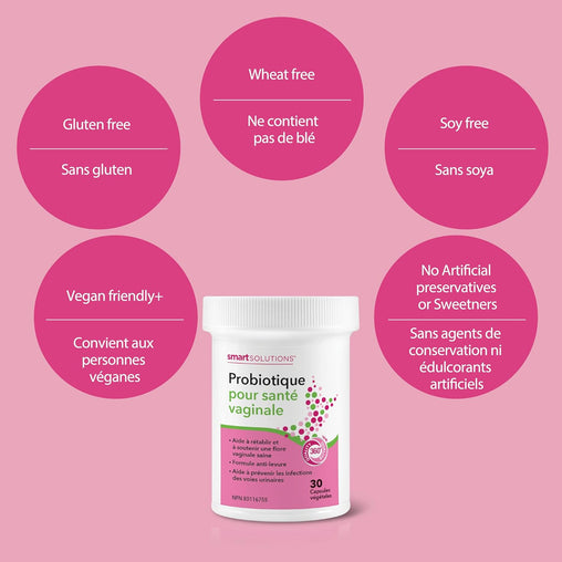 Smart Solutions Vaginal Health Probiotic with Cranberry, 30 Capsules