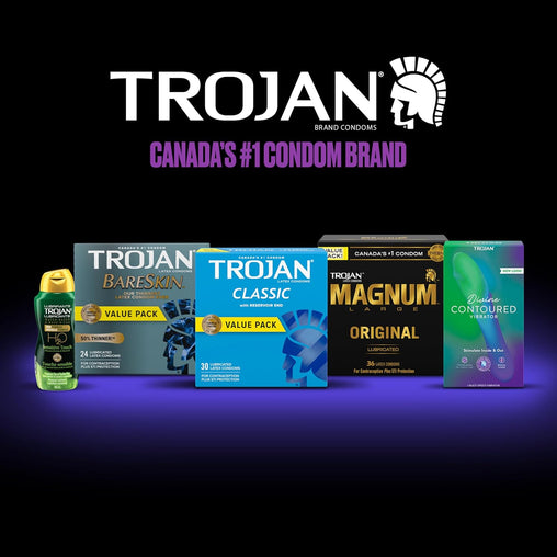 TROJAN Ultra Ribbed Lubricated Latex Condoms - 12 count