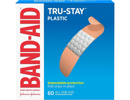 Band-Aid Brand Plastic Bandages – 60 Count, All One Size