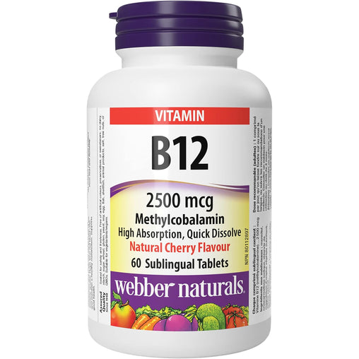Webber Naturals Vitamin B12 2500 mcg - 60 Tablets