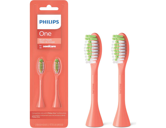 Philips One by Sonicare Brush Heads - Miami Coral (2-Pack, BH1022/01)