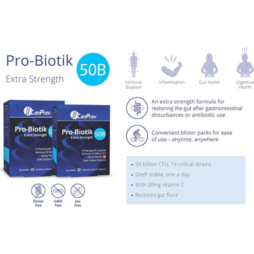 CanPrev Pro-Biotik 50B Extra Strength - 60 Capsules