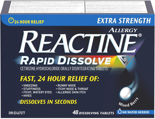 Reactine Rapid Dissolve 24 Hour Allergy Relief – 48 Dissolving Tablets
