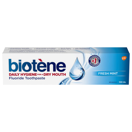 Biotene Fresh Mint Fluoride Toothpaste - 100 mL product packaging