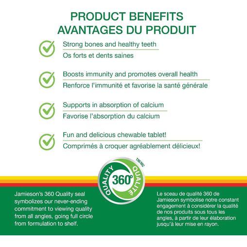 Vitamin D 1000IU Orange Flavour - 100 Chewable Tablets