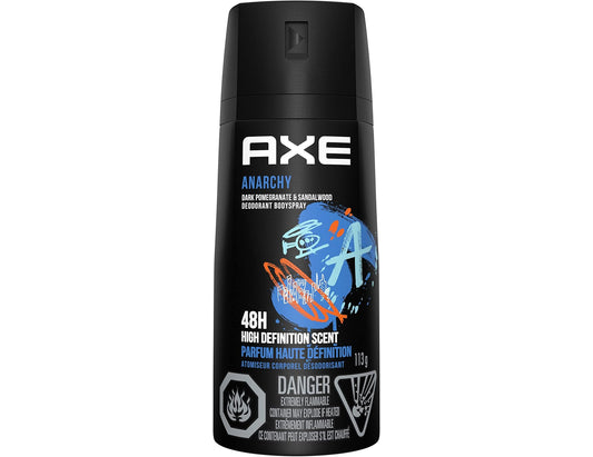 AXE Anarchy Deodorant Body Spray, Dark Pomegranate & Sandalwood - 113g