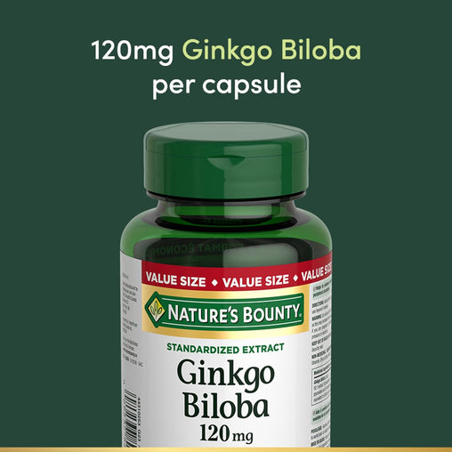Nature's Bounty Ginkgo Biloba 120 mg, 180 Capsules