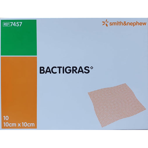 Smith&Nephew Bactigras Dressing 10 cm x 10 cm - 10 Dressings