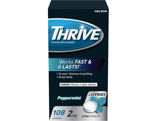 Thrive Nicotine Replacement Lozenges, 2mg Extra Strength, Peppermint, 108 Count
