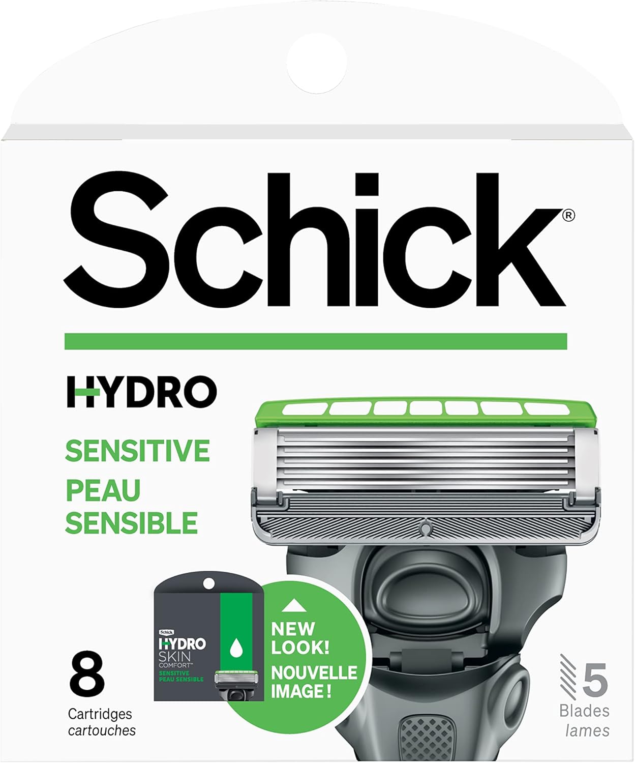 Schick Hydro Skin Comfort Sensitive 5 Blade Razor Refills - 8 Count ...