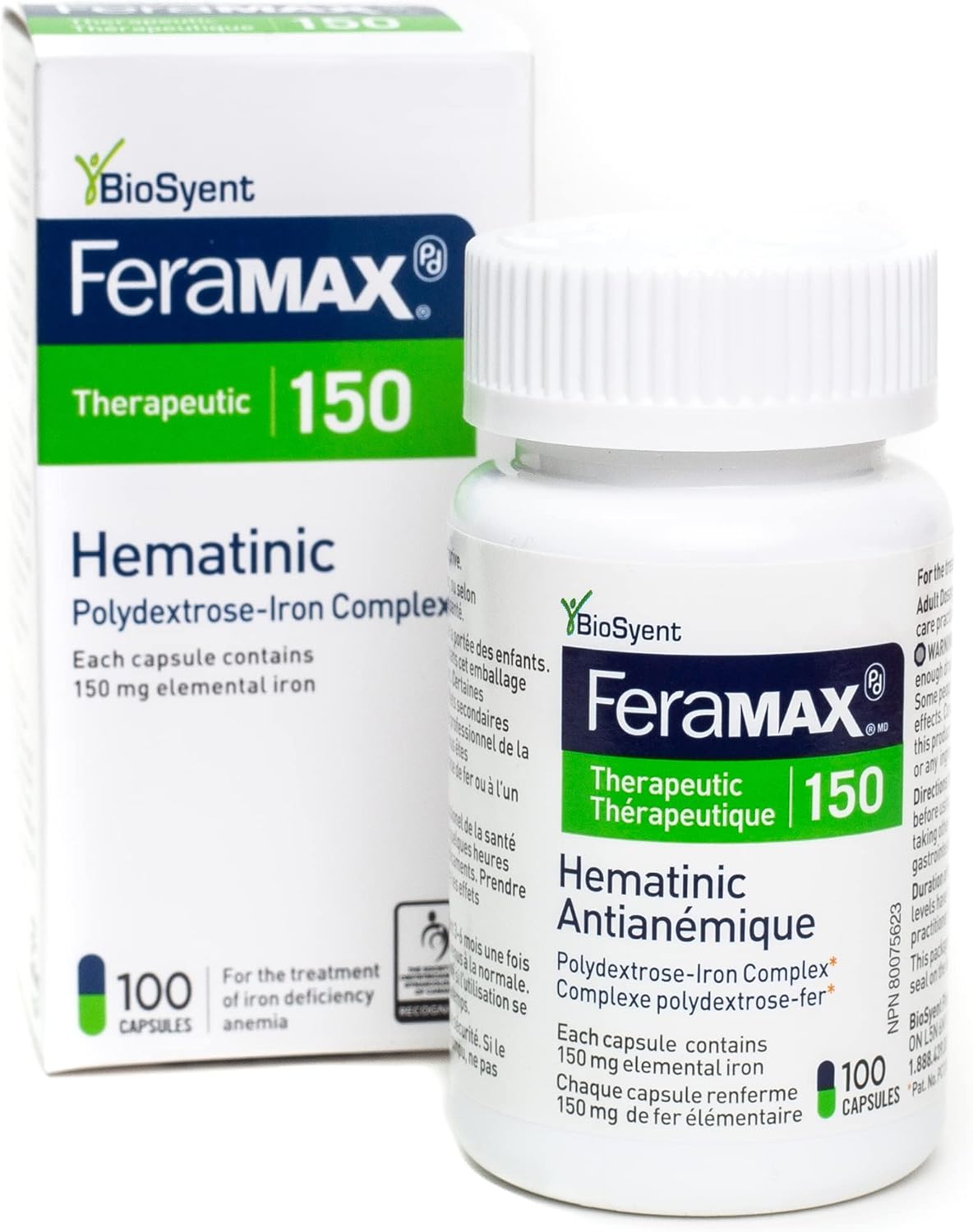 FeraMAX Pd Therapeutic 150 Iron Supplement – 100 Capsules – Symington ...