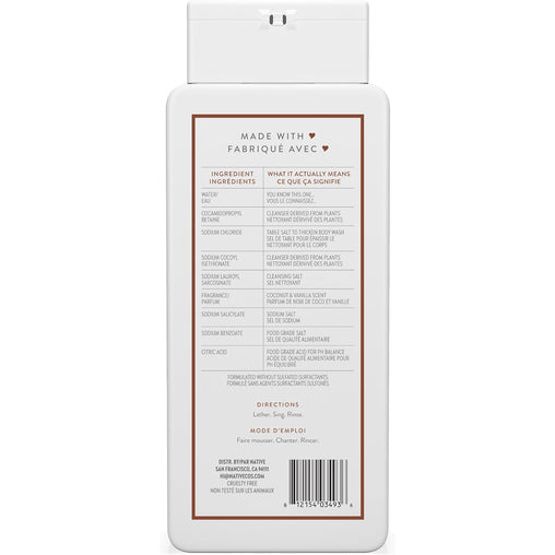 Native Body Wash - Coconut & Vanilla - 532 mL