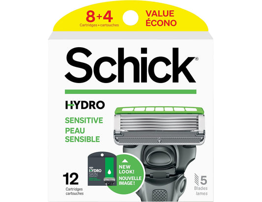 Schick Hydro Skin Comfort Sensitive 5 Blade Razor Refills - 12 Count