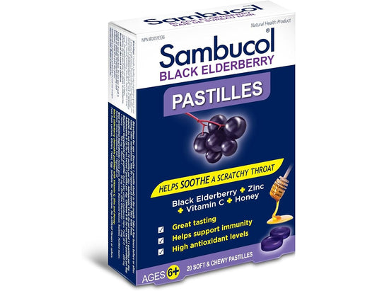 Sambucol Black Elderberry Soft & Chewy Pastilles - 20 Count