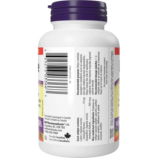 Webber Naturals Lutein 10mg - 60 Softgels