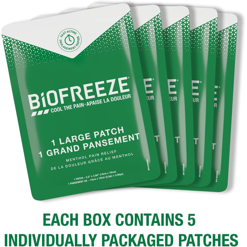 Biofreeze Menthol Pain Relief Large Patches  – 5 Pack