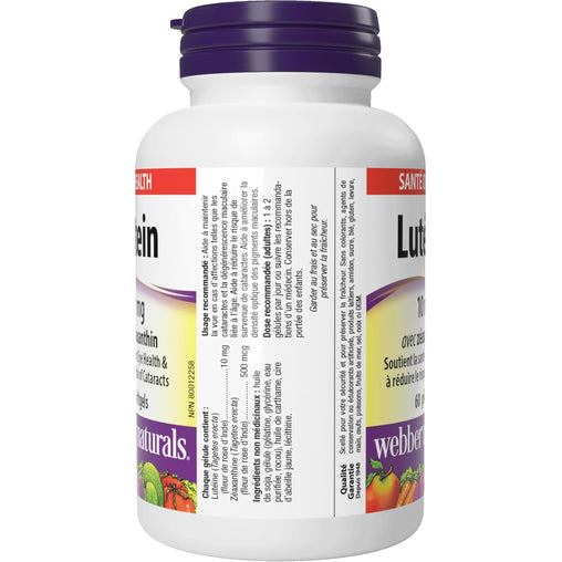 Webber Naturals Lutein 10mg - 60 Softgels