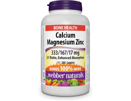 Webber Naturals Calcium + Magnesium - 200 Caplets