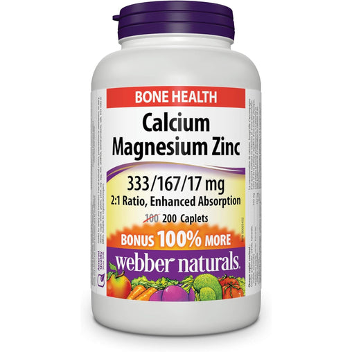 Webber Naturals Calcium + Magnesium - 200 Caplets