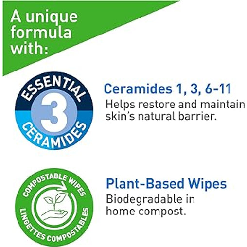 CeraVe Hydrating Makeup Removing Plant-Based Wipes, 25 ct