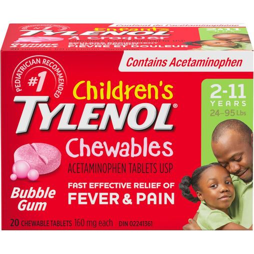 Tylenol Children’s Chewable Tablets Bubble Gum - 20 Tablets