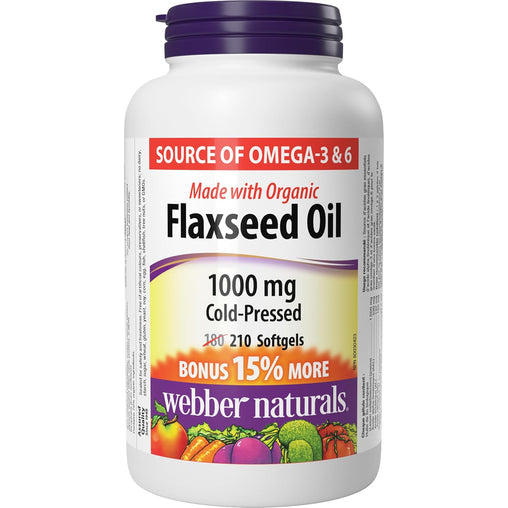 Webber Naturals Flaxseed Oil 1000 mg, 210 Softgels