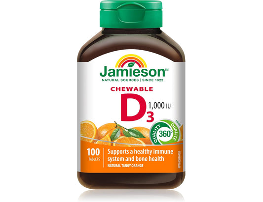 Vitamin D 1000IU Orange Flavour - 100 Chewable Tablets