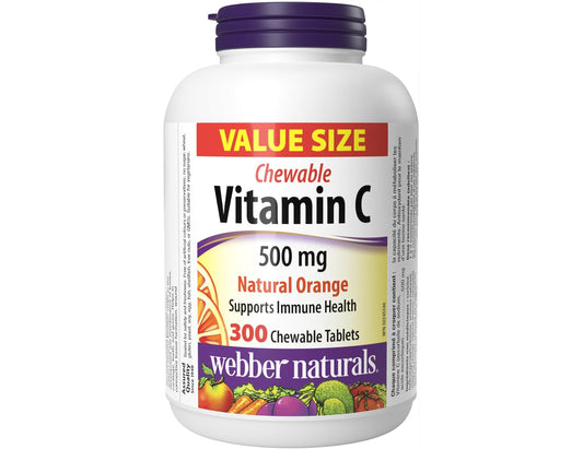 Webber Naturals Vitamin C Orange Chewabale 500 mg - 300 Count