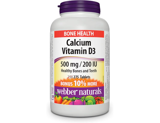 Webber Naturals Calcium Carbonate with Vitamin D3, 275 Tablets