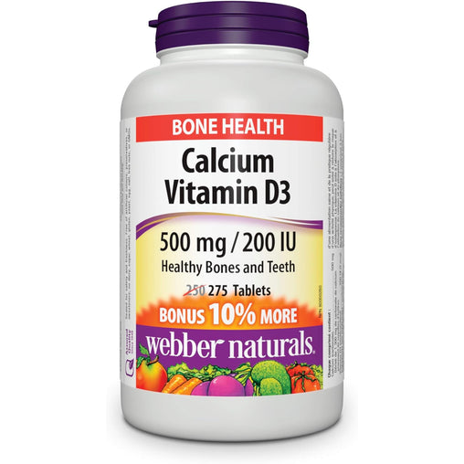 Webber Naturals Calcium Carbonate with Vitamin D3, 275 Tablets