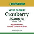 Nature's Bounty Ultra Potency Cranberry 20000 mg, 60 Vegetarian Capsules