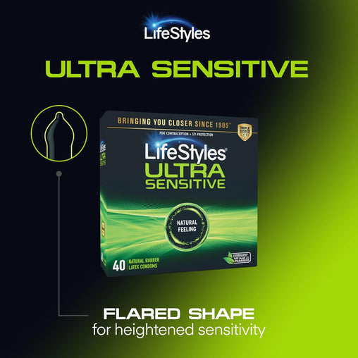 LifeStyles Ultra-Sensitive Lubricated Latex Condoms - 36 Pack