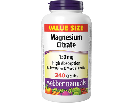 Webber Naturals Magnesium Citrate 150 mg - 240 Capsules
