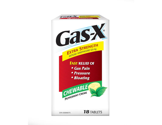 Gas-X Extra Strength Chewable Tablets Peppermint Creme, 125 mg - 18 Tablets