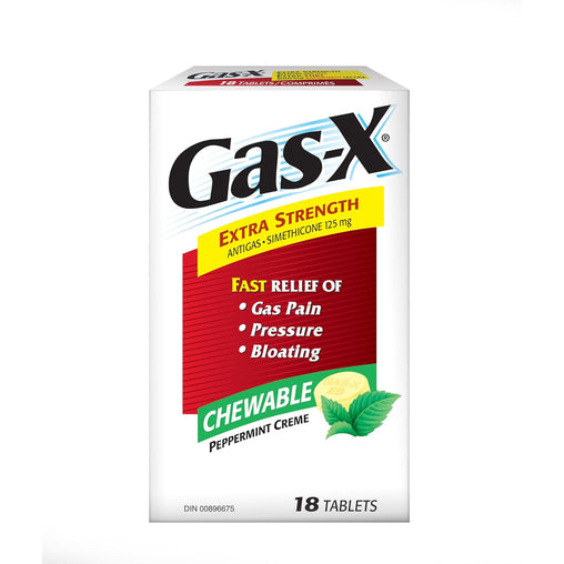 Gas-X Extra Strength Chewable Tablets Peppermint Creme, 125 mg - 18 Tablets