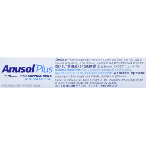 Anusol Plus Suppository 24 CT