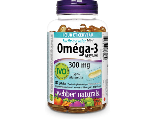 Webber Naturals Omega-3 Mini Easy Swallow, 300mg, 220 Softgels