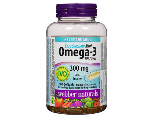 Webber Naturals Omega 3 Mini Softgel 300mg - 180 Tablets