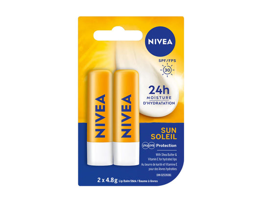 Nivea Sun Lip Balm SPF 30 Duo Pack – 2 × 4.8 g