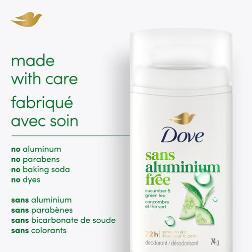 Dove Aluminum Free Deodorant Stick Cucumber & Green Tea – 74g