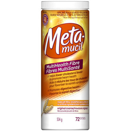 Metamucil Multi-Health Fibre Powder, Orange Sugar-Free Smooth Texture, 504 g